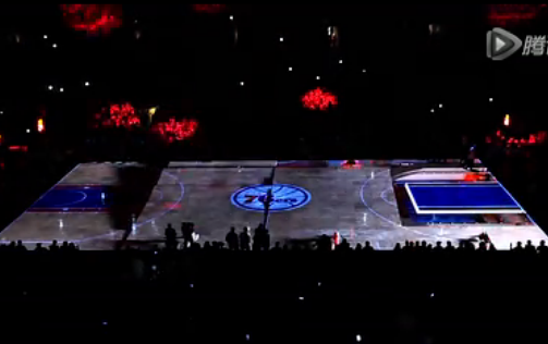 3d全息影像-NBA76人队主场开场投影